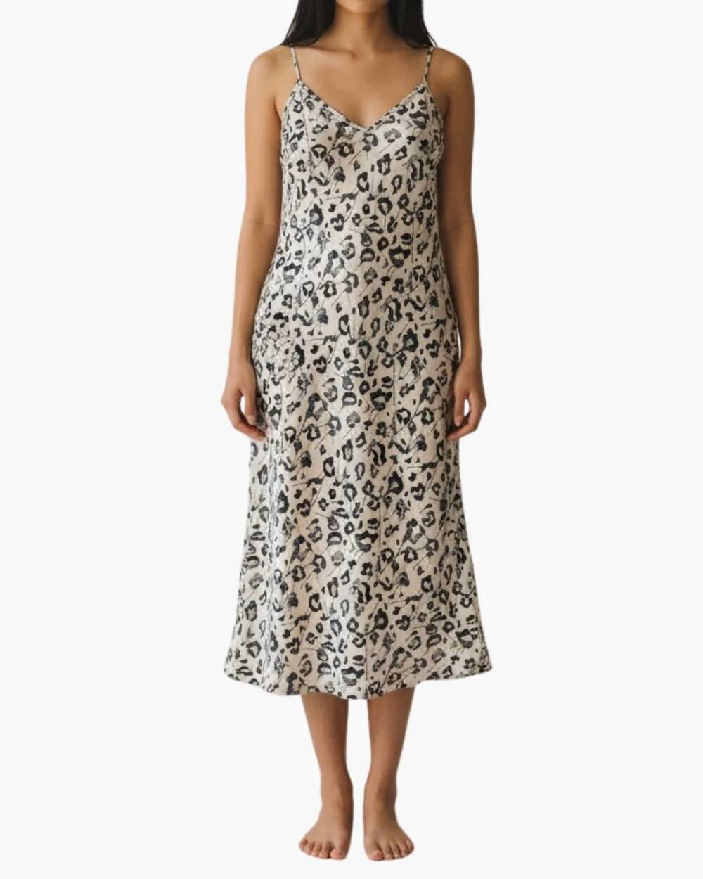 NEW GO BY GO SILK silk slip dress in wildlife